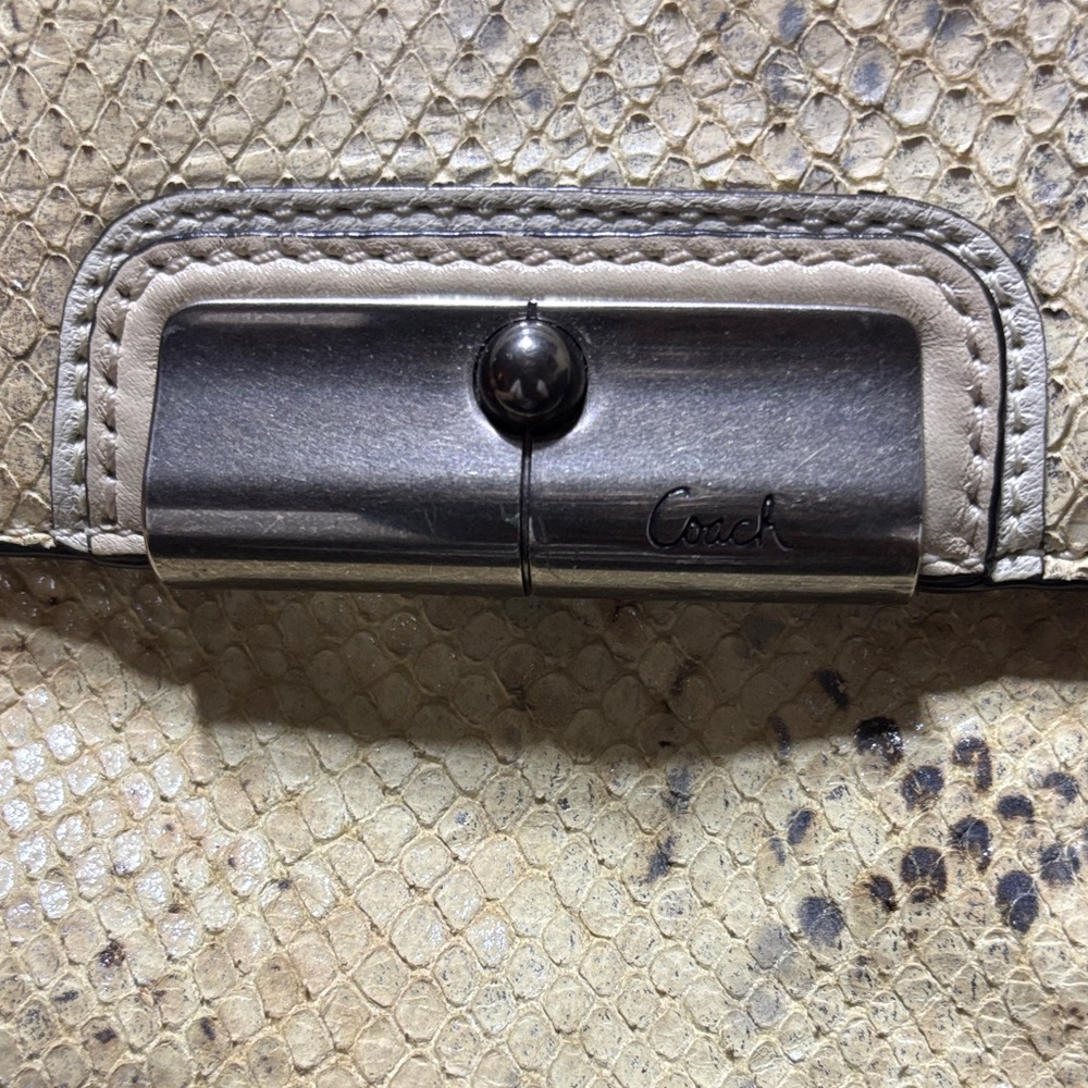 Coach Kristin Python Embossed Leather Large Clutc… - image 2